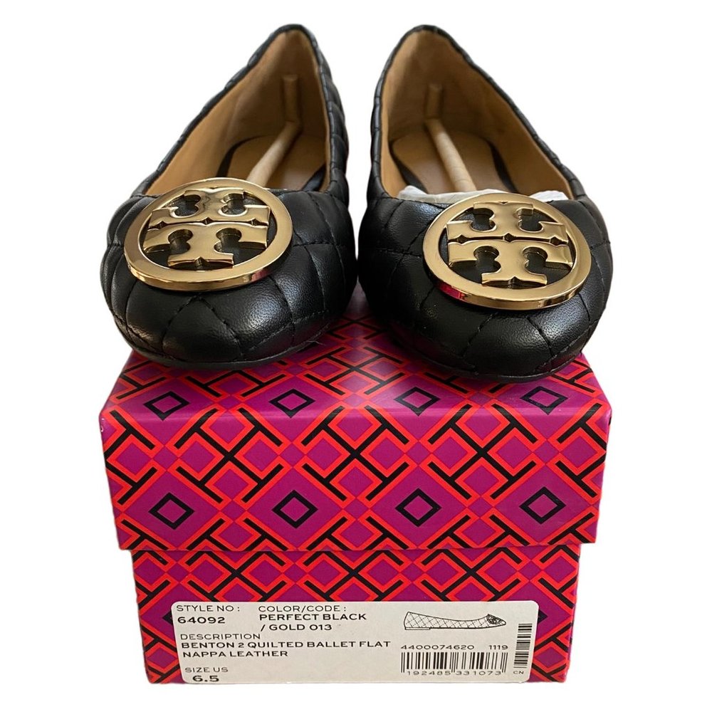 Tory Burch Women's Benton 2 Quilted Ballet Flat Nappa Leather, NIB